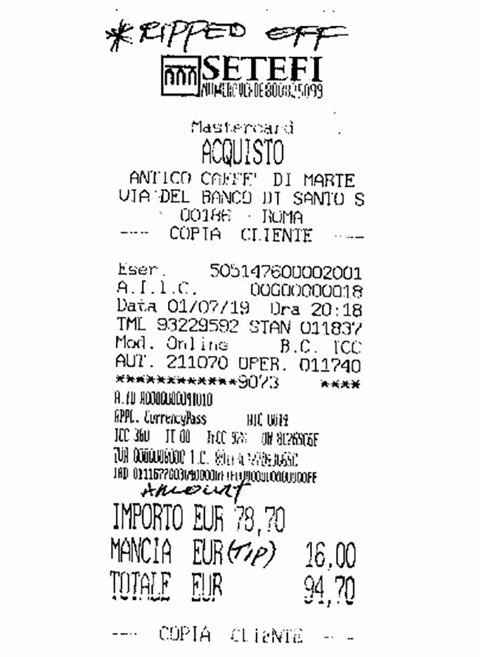 Japanese Tourists Shocked To Receive Almost $500 Bill For Two Plates Of Spaghetti, Fish, And Water In A Restaurant In Rome