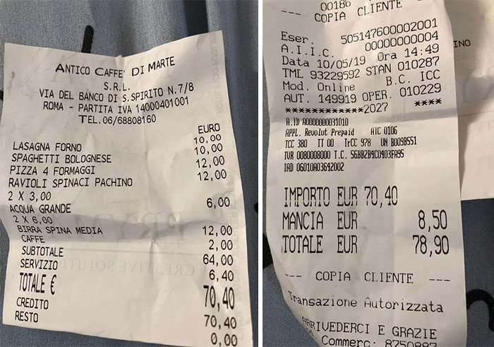 Japanese Tourists Shocked To Receive Almost $500 Bill For Two Plates Of Spaghetti, Fish, And Water In A Restaurant In Rome