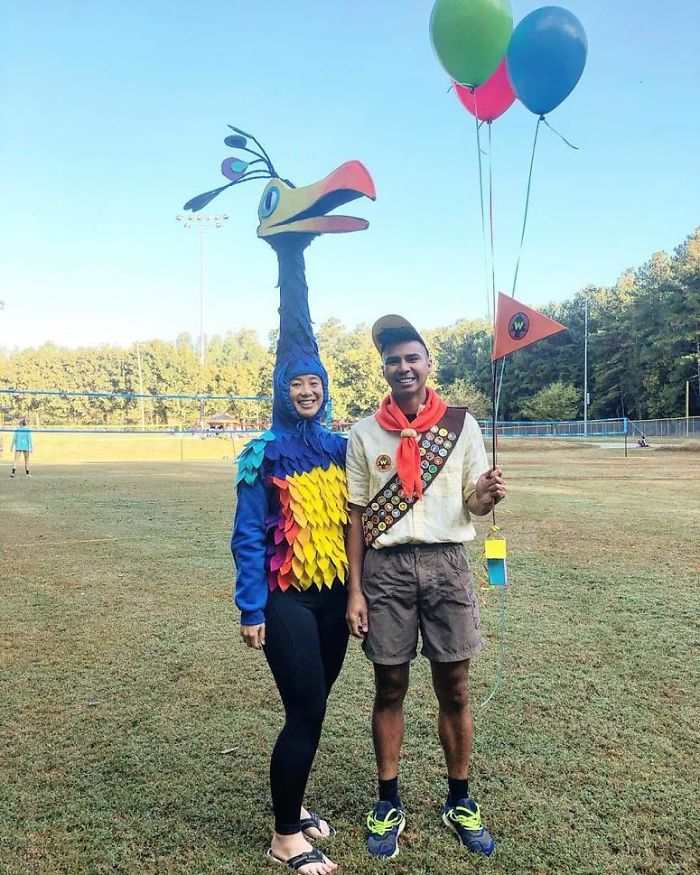 We Won A Costume Contest Dressed Up As Russell And Kevin From "Up!"