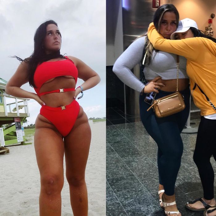 Her Account On The Left, Tagged Photo On The Right