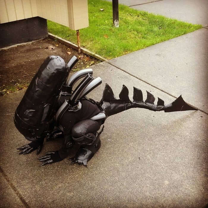 My 4-Year-Old Daughter's Homemade Xenomorph Halloween Costume