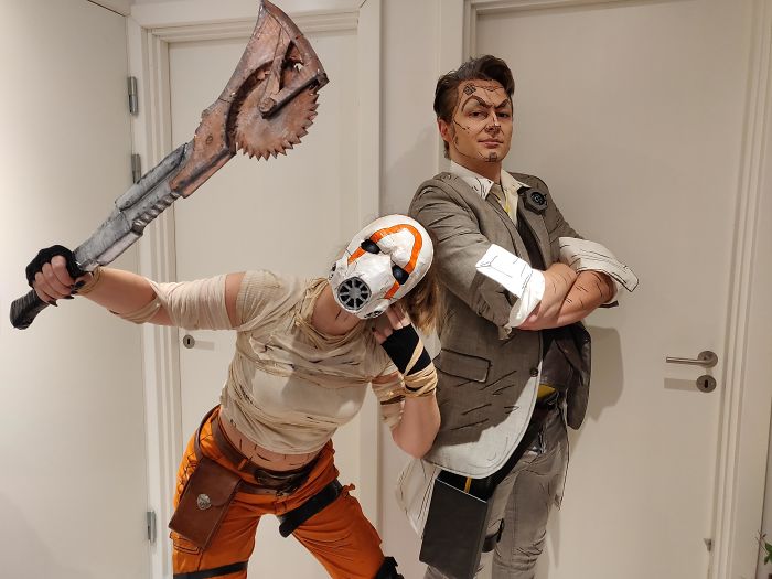 Our Costumes To The Halloween Party. Being Pretty Low Budget, We Think It Turned Out Ok