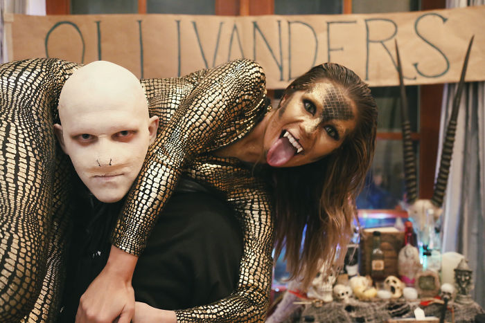 Making The Alopecia Universalis Diagnosis Work For Us This Halloween. Voldemort And Nagini, At It Again!