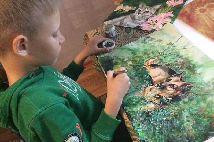 This 9-Year-Old Russian Boy ‘Sells’ His Custom Pet Paintings For Food And Supplies For Shelter Animals This 9-Year-Old Russian Boy ‘Sells’ His Custom Pet Paintings For Food And Supplies For Shelter Animals