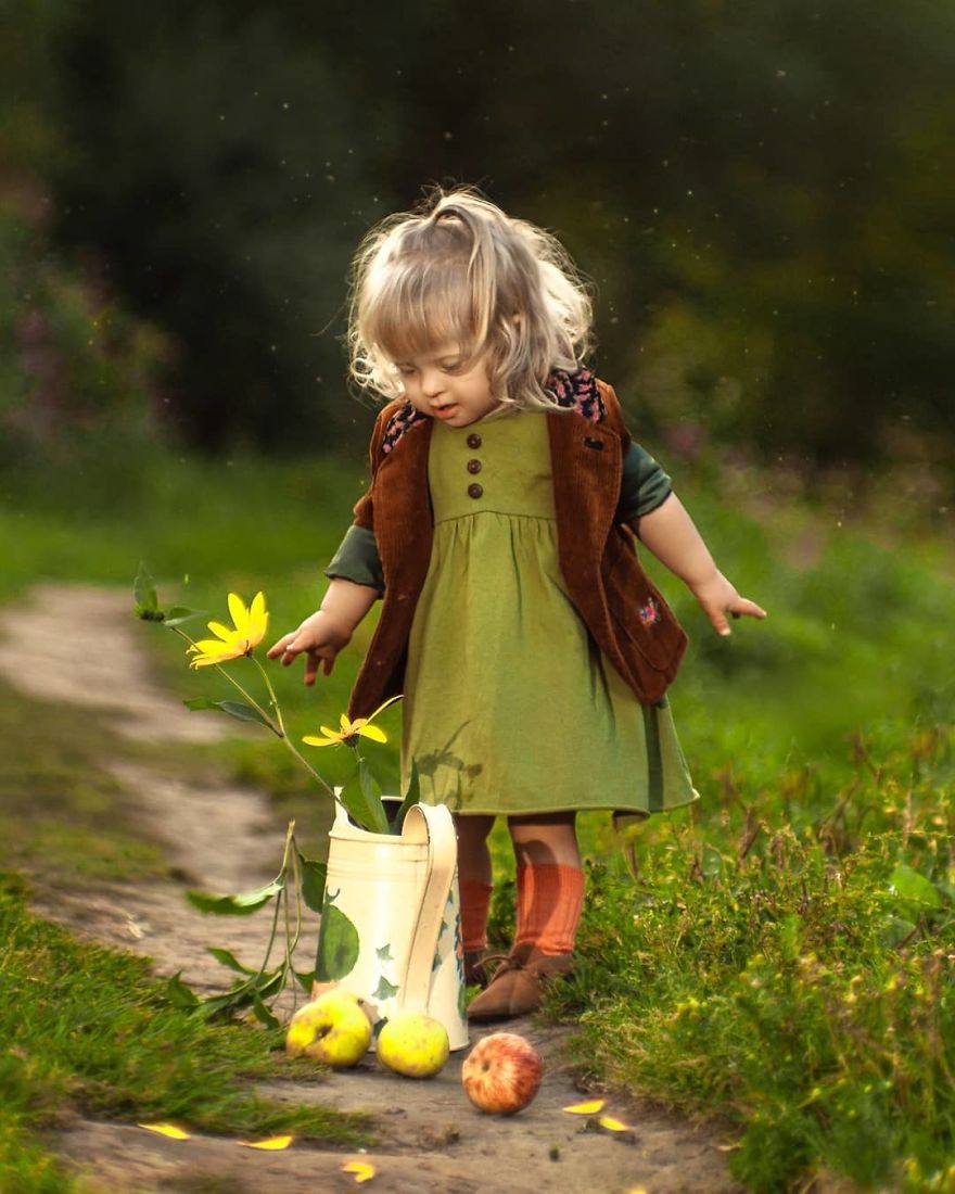 I Design Costumes And Flower Crowns To Photoshoot My Adorable Adopted Girl With Down Syndrome.