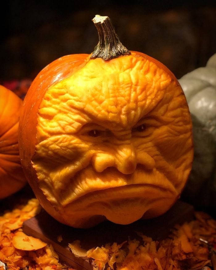 I Stepped Up My Pumpkin Sculpting Game With A Bigger Pumpkin Today