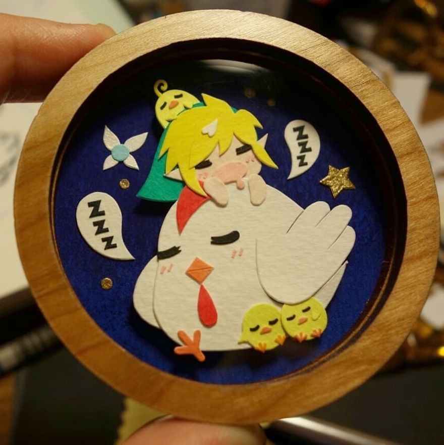 Friends 👼🐔🐥🐥🐥 #papercutting #papercut #cutpaper #cutoodle #link #paperart #mycameraisapotato