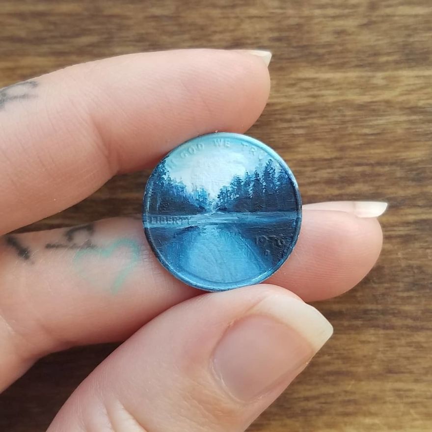 Early Morning, Oil On Penny
.
.
.
.
.
.
.
.
.
.
#contemporarypainting #contemporaryart #oilpainting #painting #paint #oils #traditionalpaint #mini #miniature #brymarie #landscape #trees #lake #river #instaartist #artoftheday #inspiration #creative #london #la #newyork #miami #gallery #contemporaryartist