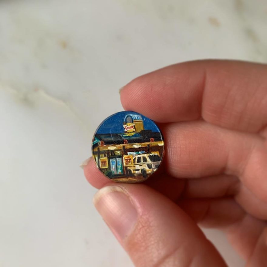 I’ve Said It Before But Taking Commissions Is One Of My Highlights As A Painter. I Would Have Never Thought A Night Scene At A Drive-Thru Sonic Could Be So Timeless On A Penny. My Cut Off Date For Holiday Gift Commissions Is Coming Up Soon. Send Me An Email If You Want To Be Put On The List. .
.
.
.
.
.
.
#contemporarypainting #contemporaryart #tucsonartist #travelpainter #mini #artist #instaart #artoftheday #commissions #oilpainting #miniart #tinyart #gallery #galleries #losangeles #newyork #chicago #london