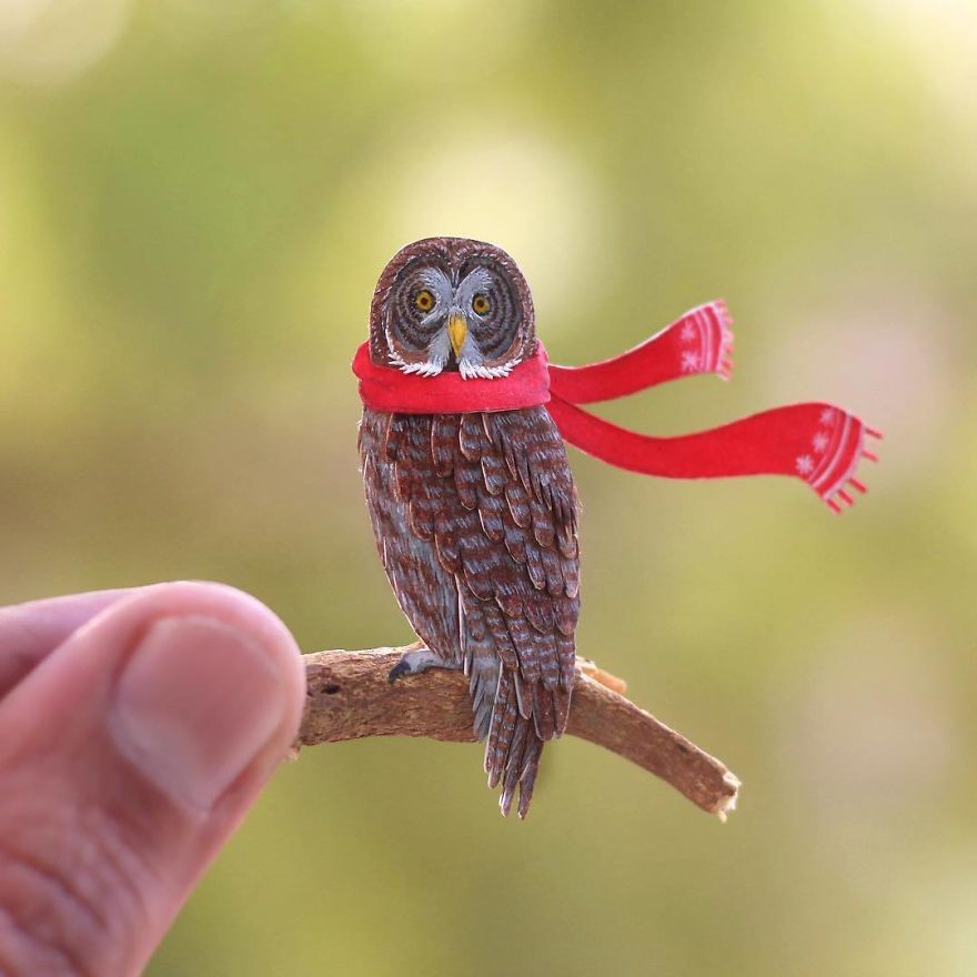 We’ve Been Creating Miniature Paper Birds And Animals Every Day Since 1st January 2018