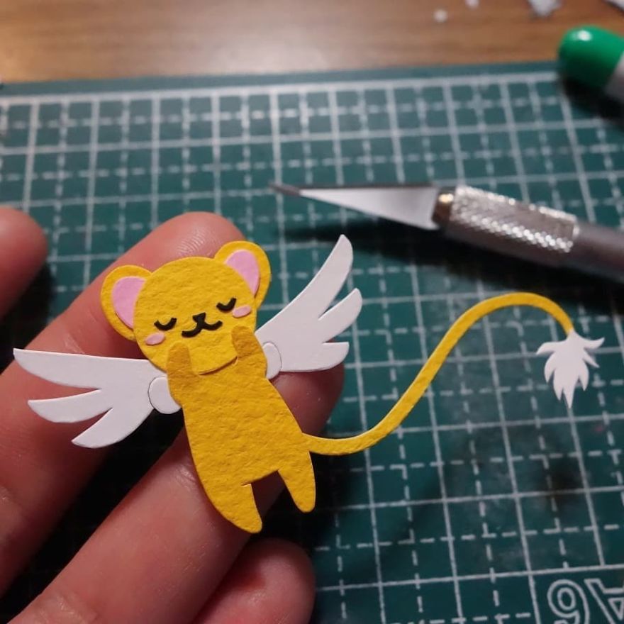 Smol 🐯 #papercutting #papercut #cutpaper #cutoodle #sakura #cardcaptorsakura #kero #cerberus