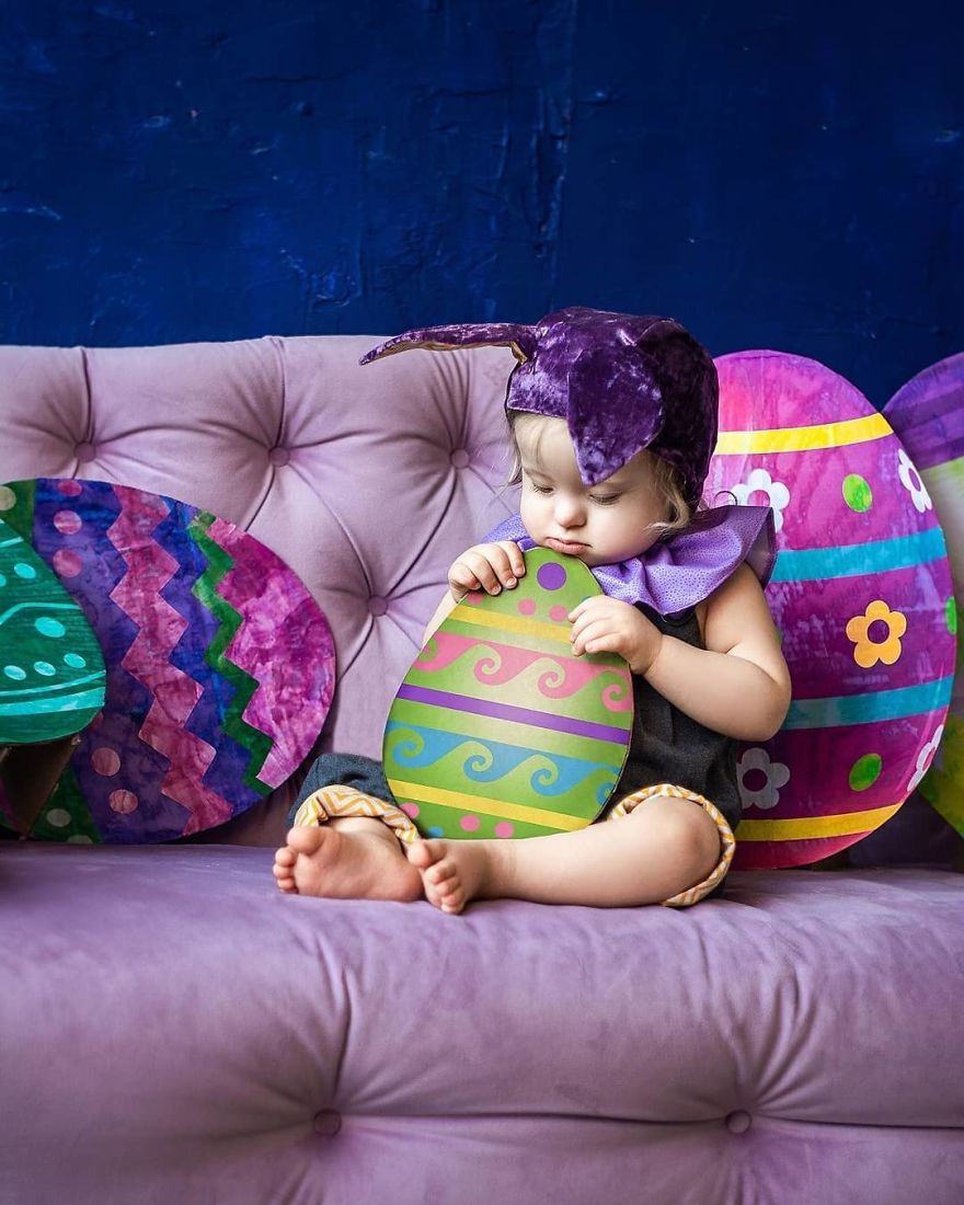 I Design Costumes And Flower Crowns To Photoshoot My Adorable Adopted Girl With Down Syndrome.