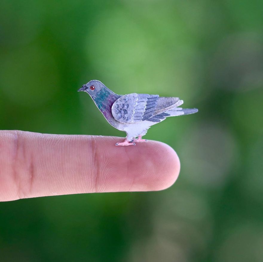 We’ve Been Creating Miniature Paper Birds And Animals Every Day Since 1st January 2018