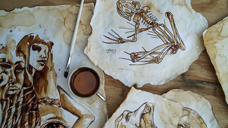 I Made Drawings Out Of Instant Coffee About My Memories From My Deployment (13 Pics) I Made Drawings Out Of Instant Coffee About My Memories From My Deployment (13 Pics)