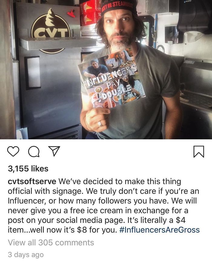 Sick And Tired Of Influencers This Ice Cream Place Introduces A Special Offer