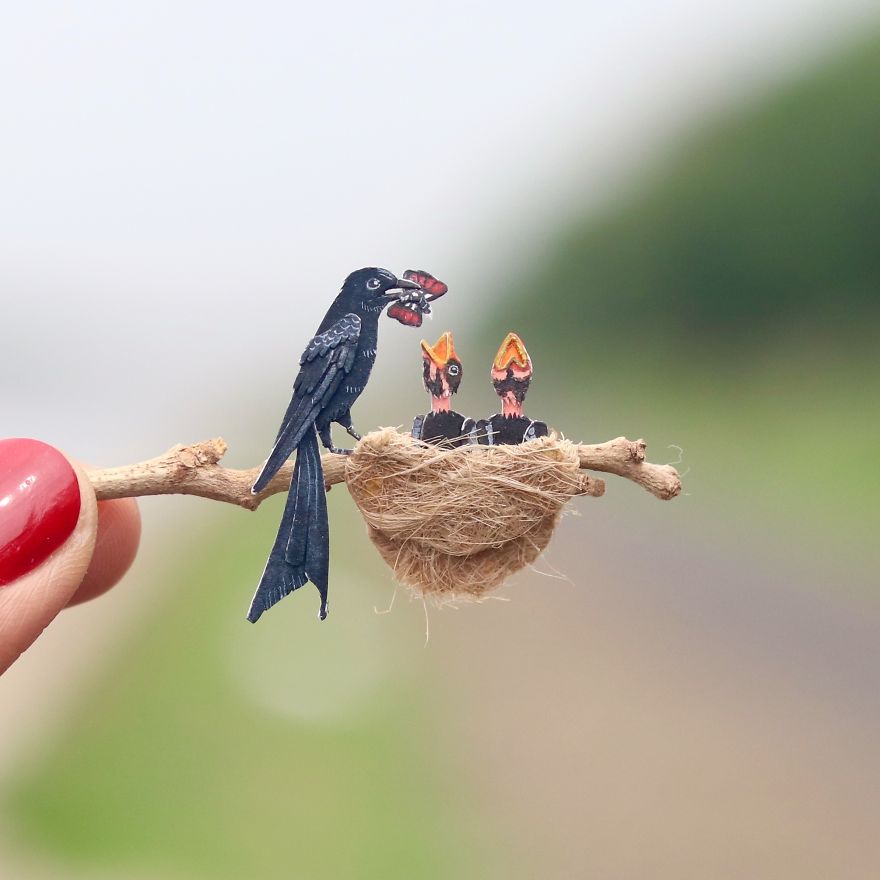 We’ve Been Creating Miniature Paper Birds And Animals Every Day Since 1st January 2018
