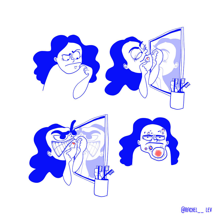 Funny Illustrations Of A Random Girl And Her Random Life - Struggling With Body Positivity !
