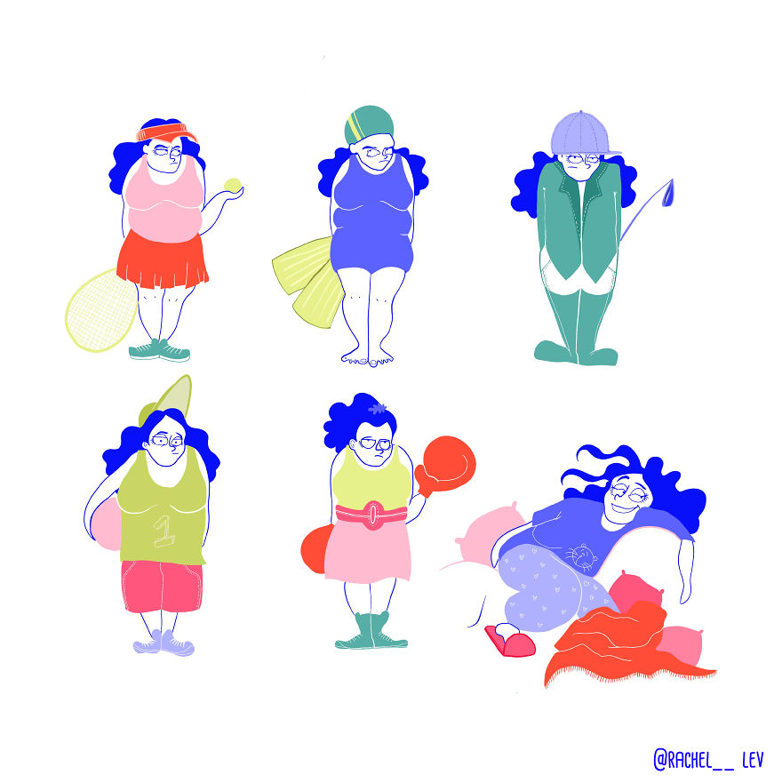 Funny Illustrations Of A Random Girl And Her Random Life - Struggling With Body Positivity !