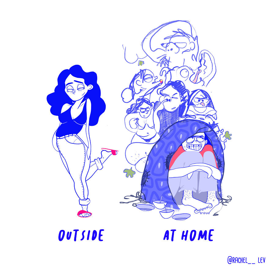 Funny Illustrations Of A Random Girl And Her Random Life - Struggling With Body Positivity !