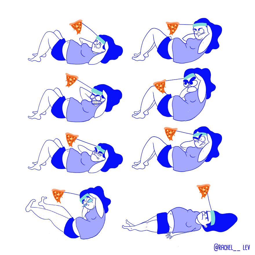 Funny Illustrations Of A Random Girl And Her Random Life - Struggling With Body Positivity !