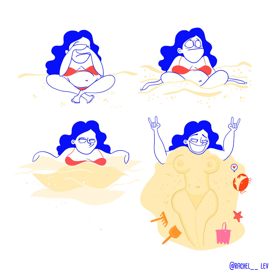 Funny Illustrations Of A Random Girl And Her Random Life - Struggling With Body Positivity !