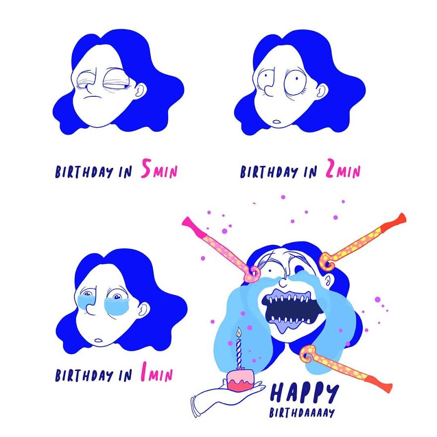 Funny Illustrations Of A Random Girl And Her Random Life - Struggling With Body Positivity !