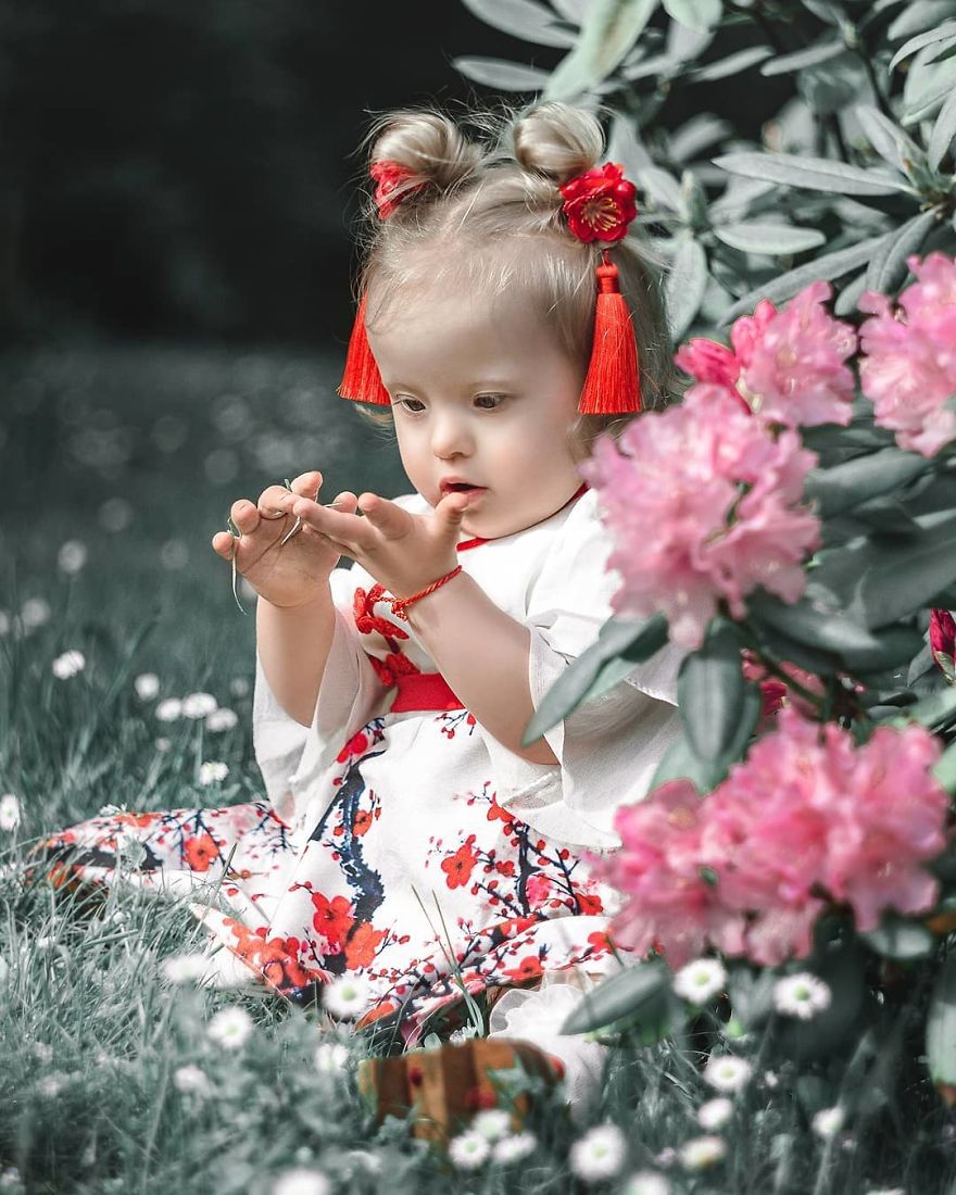 I Design Costumes And Flower Crowns To Photoshoot My Adorable Adopted Girl With Down Syndrome.