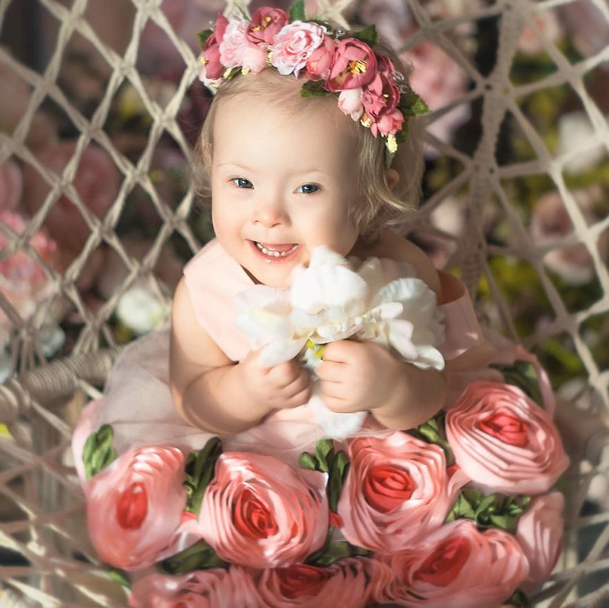I Design Costumes And Flower Crowns To Photoshoot My Adorable Adopted Girl With Down Syndrome.