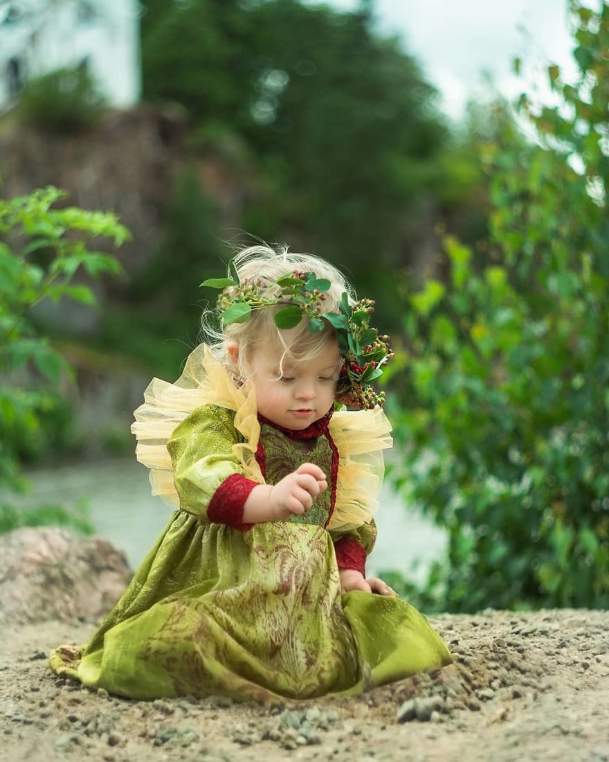 I Design Costumes And Flower Crowns To Photoshoot My Adorable Adopted Girl With Down Syndrome.
