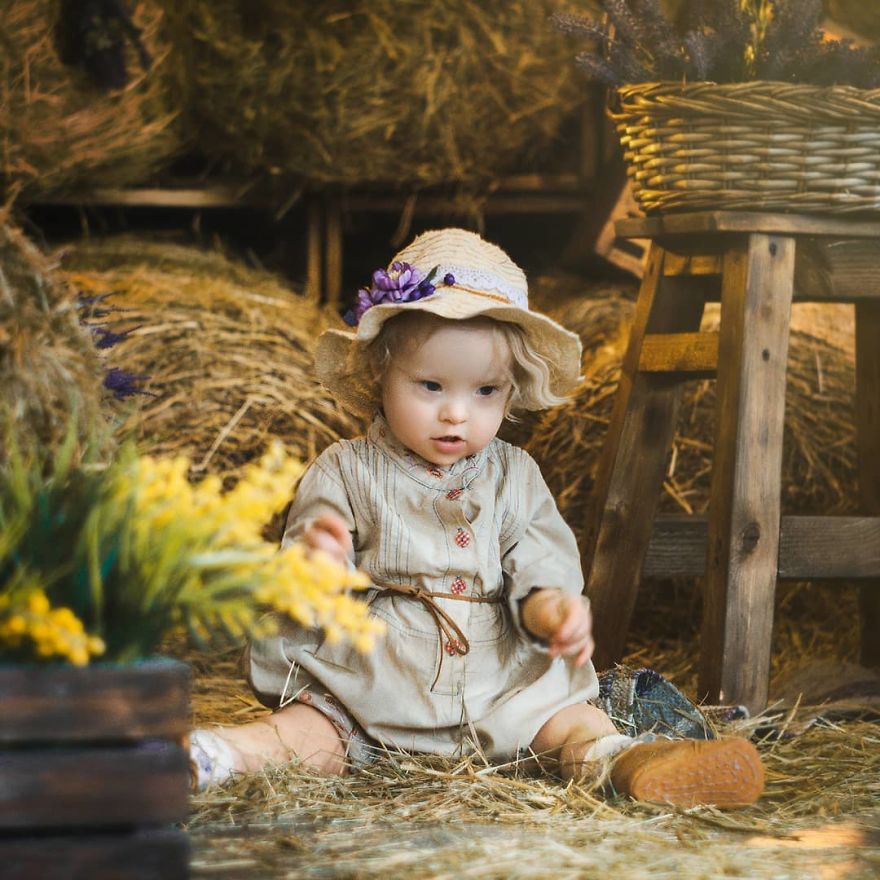 I Design Costumes And Flower Crowns To Photoshoot My Adorable Adopted Girl With Down Syndrome.