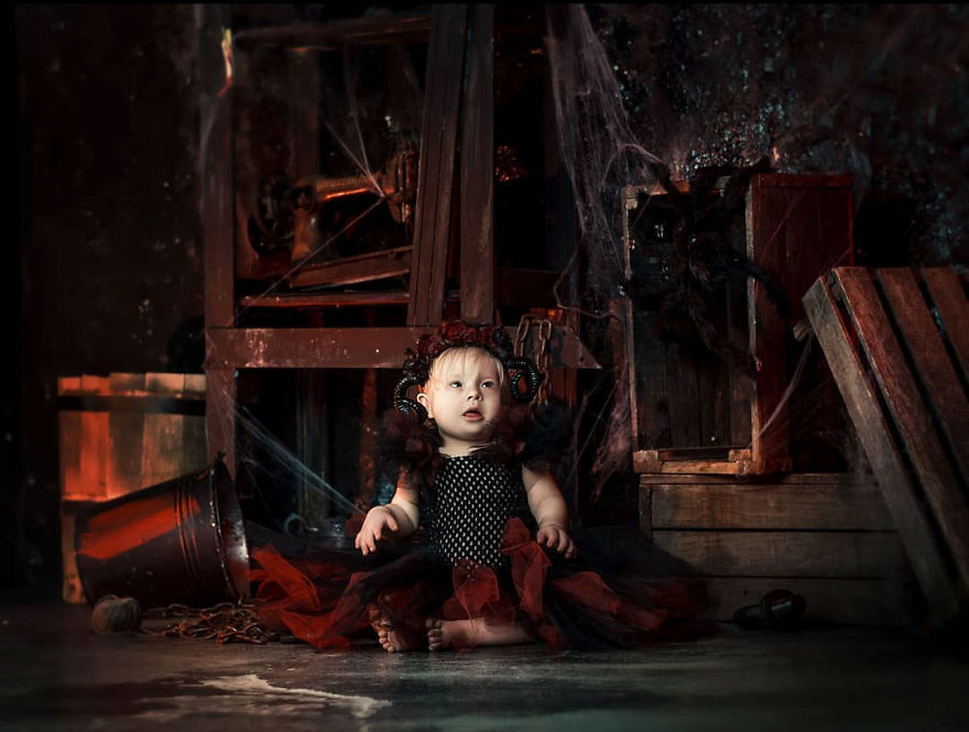 I Design Costumes And Flower Crowns To Photoshoot My Adorable Adopted Girl With Down Syndrome.