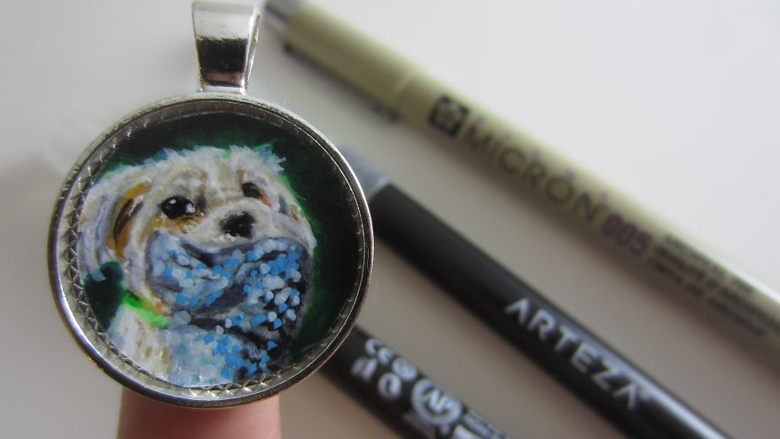 I Hand Paint 1-Inch Pet Portraits (20 Pics)