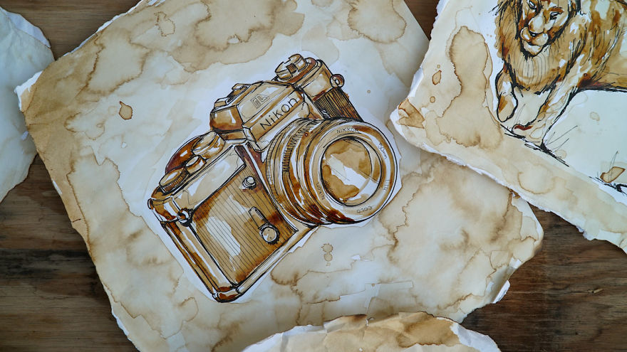 I Made Drawings Out Of Instant Coffee About My Memories From My Deployment (13 Pics) I Made Drawings Out Of Instant Coffee About My Memories From My Deployment (13 Pics)