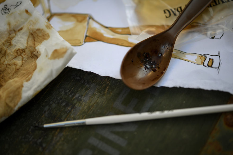 I Made Drawings Out Of Instant Coffee About My Memories From My Deployment (13 Pics) I Made Drawings Out Of Instant Coffee About My Memories From My Deployment (13 Pics)