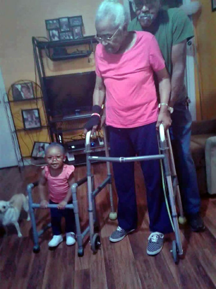 Toddler Dresses Up As Her Grandma For Halloween