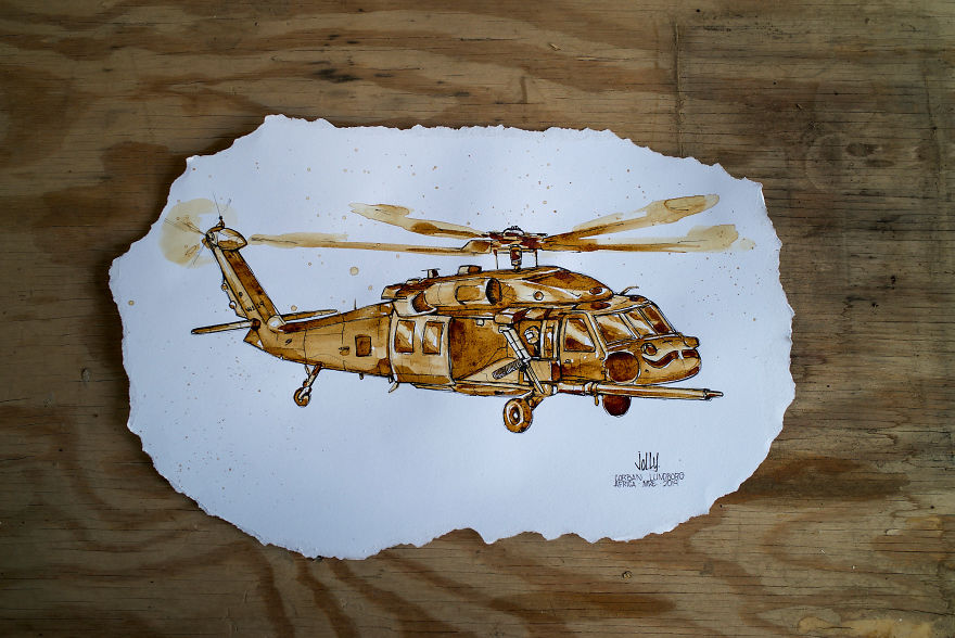 I Made Drawings Out Of Instant Coffee About My Memories From My Deployment (13 Pics) I Made Drawings Out Of Instant Coffee About My Memories From My Deployment (13 Pics)