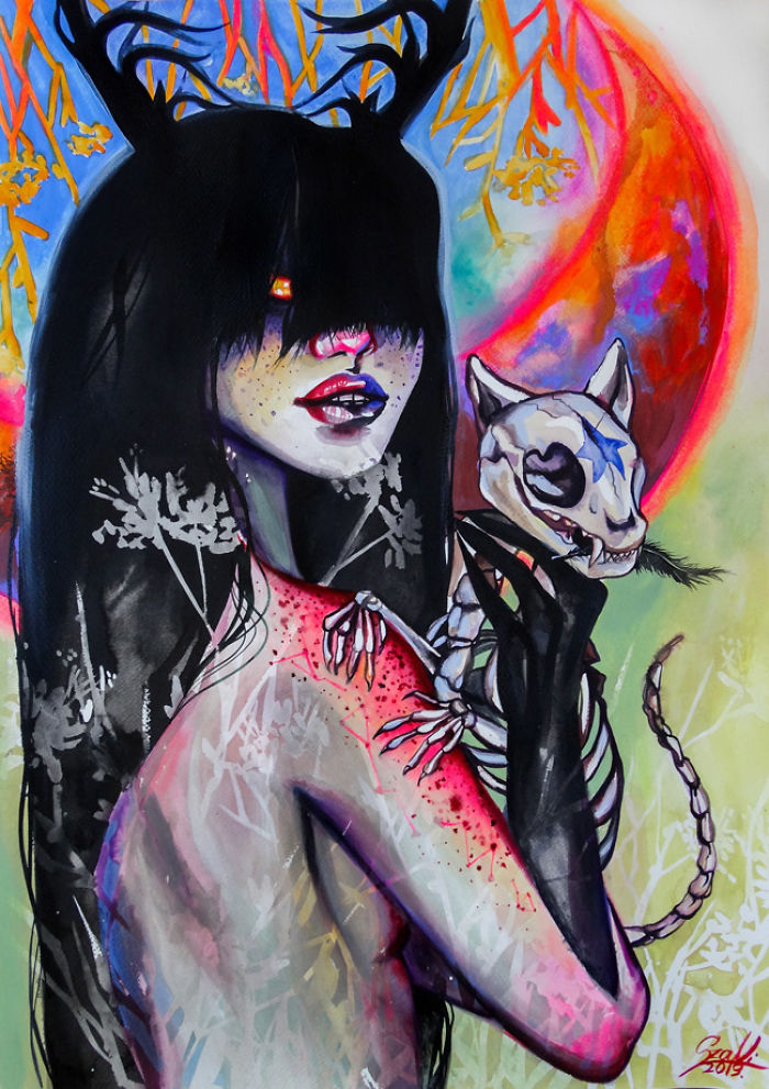 My Woman Portraits From The Last Two Years With Some Halloween, Creepy Twists