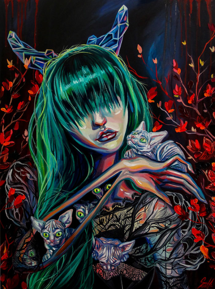 My Woman Portraits From The Last Two Years With Some Halloween, Creepy Twists