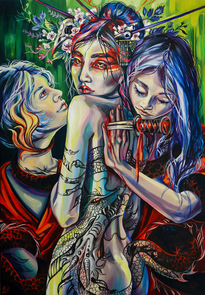 My Woman Portraits From The Last Two Years With Some Halloween, Creepy Twists