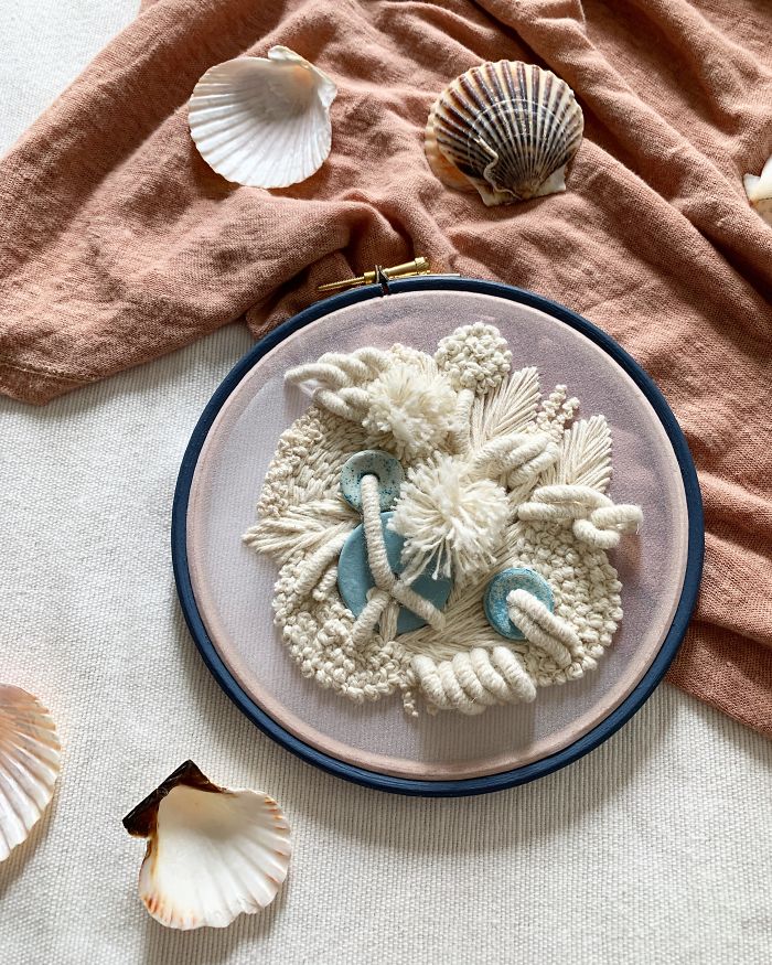 My Three-Dimensional Embroideries Inspired By Oceanic And Botanical Forms