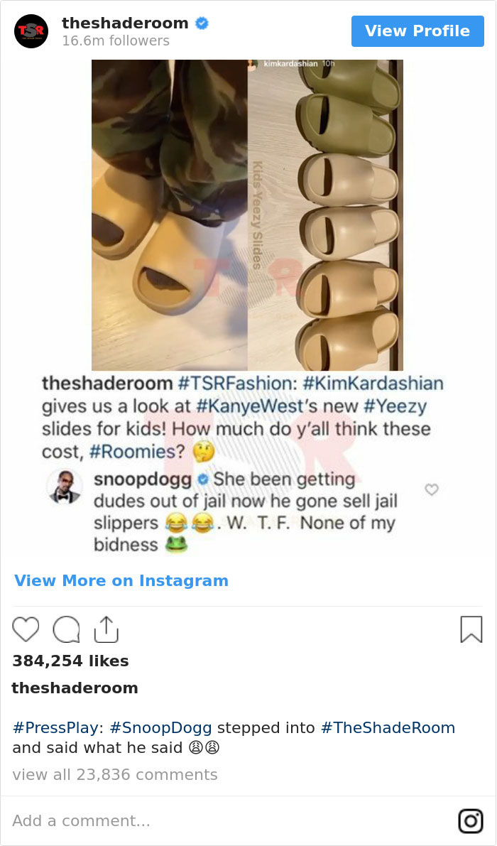 Snoop Dogg Laughs At Kanye West's Attempts At Fashion By Calling His New Slides 'Jail Slippers'