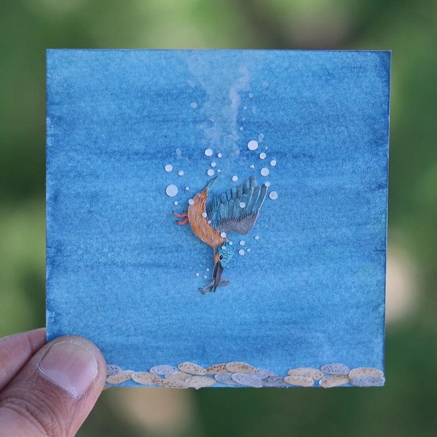 We’ve Been Creating Miniature Paper Birds And Animals Every Day Since 1st January 2018