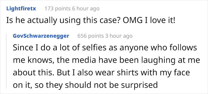 Someone Spots That Arnold Schwarzenegger Has The Funniest iPhone Case Someone Spots That Arnold Schwarzenegger Has The Funniest iPhone Case