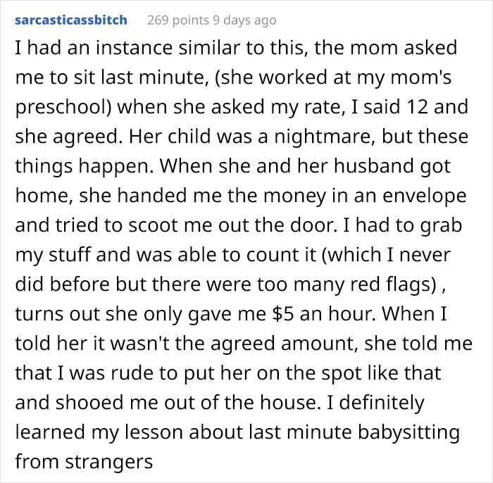 Babysitter Shares A Text Exchange With Parents Who Were Looking For Someone To Exploit As Cheap Labor