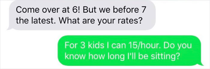 Babysitter Shares A Text Exchange With Parents Who Were Looking For Someone To Exploit As Cheap Labor
