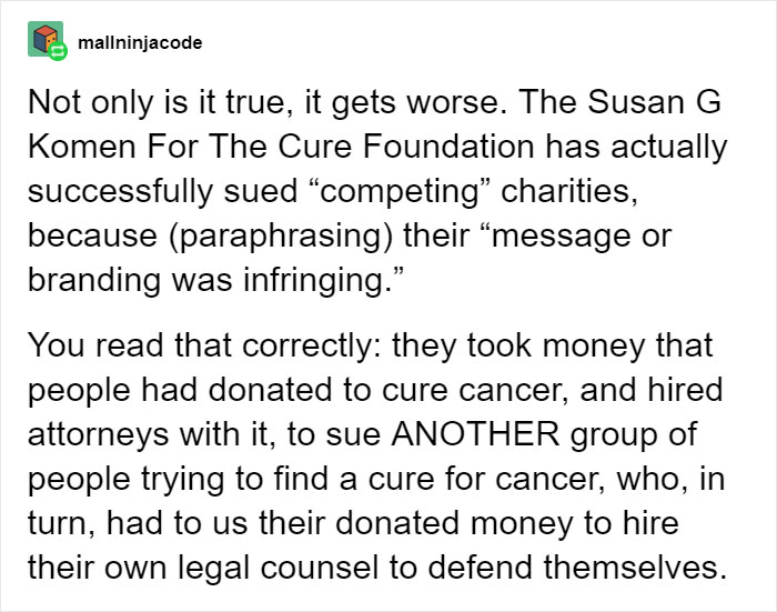 Poster Calling Breast Cancer Charity A 'Scam' Goes Viral, Then Someone Explains Why It's Wrong Poster Calling Breast Cancer Charity A 'Scam' Goes Viral, Then Someone Explains Why It's Wrong