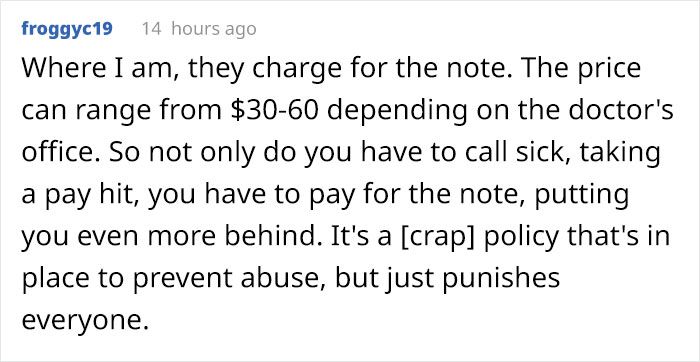 Company Demands Employee Bring A Doctor’s Note To Prove They’re Sick, Regrets It When The Doctor Writes A Fake One Company Demands Employee Bring A Doctor’s Note To Prove They’re Sick, Regrets It When The Doctor Writes A Fake One