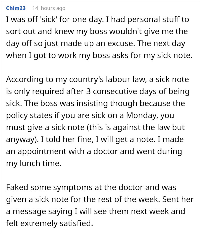 Company Demands Employee Bring A Doctor’s Note To Prove They’re Sick, Regrets It When The Doctor Writes A Fake One Company Demands Employee Bring A Doctor’s Note To Prove They’re Sick, Regrets It When The Doctor Writes A Fake One