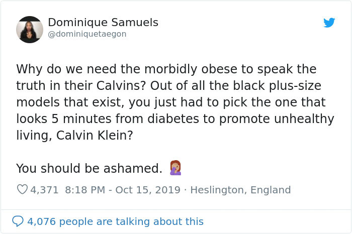 Woman Shames Calvin Klein's Plus-Size Rapper Billboard, She Responds And Starts A Heated Discussion