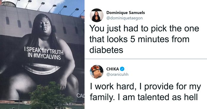 Woman Shames Calvin Klein’s Plus-Size Rapper Billboard, She Responds And Starts A Heated Discussion